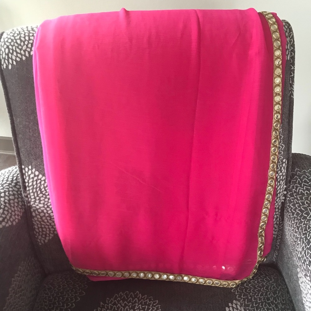 Sari/saree bright pink